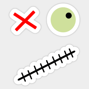 Scary face with one green eye Sticker